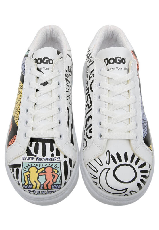 Best Buddies x Dogo Kadın Vegan Deri Beyaz Sneakers The World Is