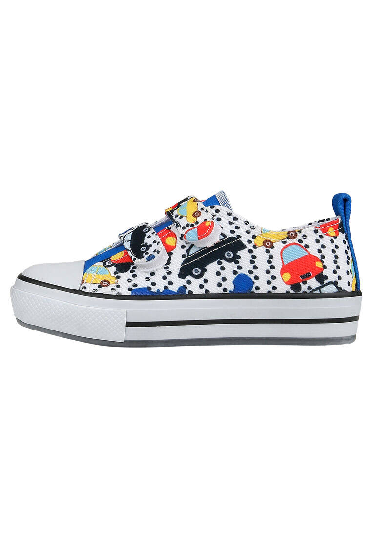 Unisex Çocuk Vegan Işıklı Cırt Cırtlı Beyaz Sneakers - Just Go Somewhere Tasarım
