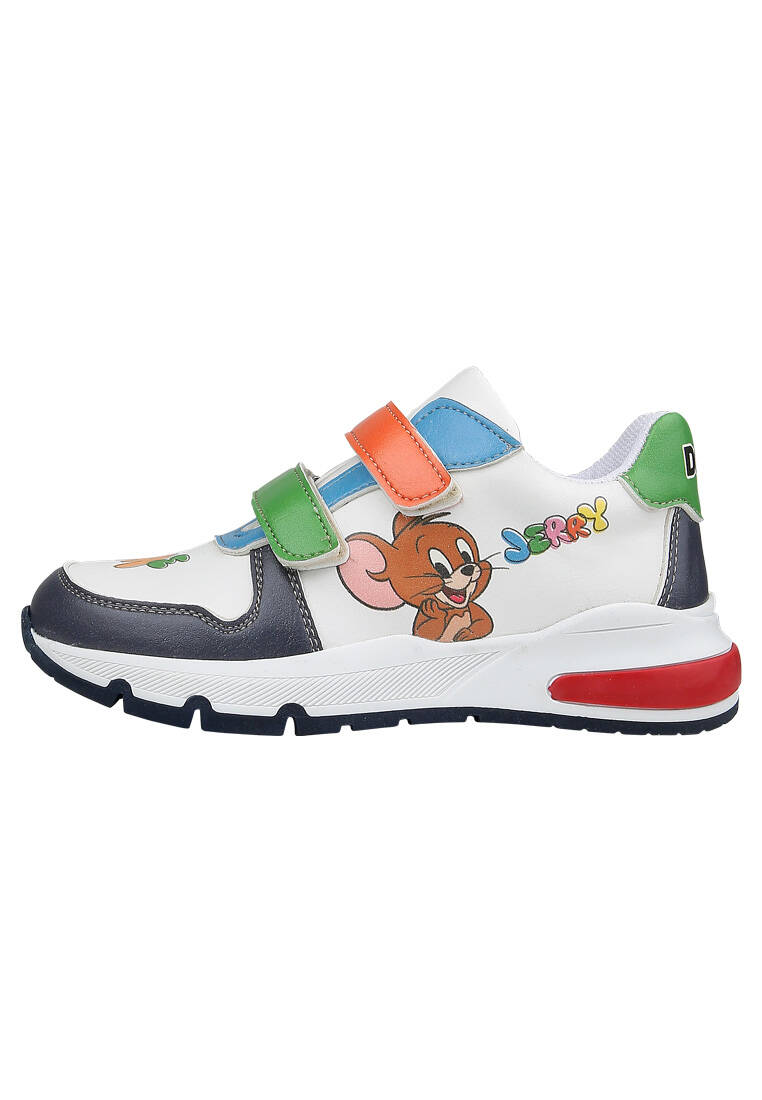 Unisex Çocuk Vegan Deri Cırt Cırtlı Çok Renkli Sneakers - Warner Bros Looney Tunes Catch Me Tom&Jerry Tasarım