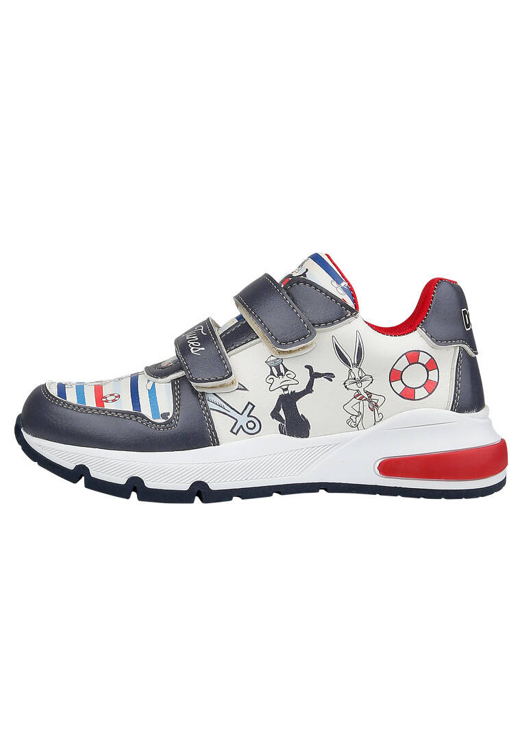 Unisex Çocuk Vegan Deri Cırt Cırtlı Lacivert Sneakers - Warner Bros Marine Tunes Looney Tunes Tasarım