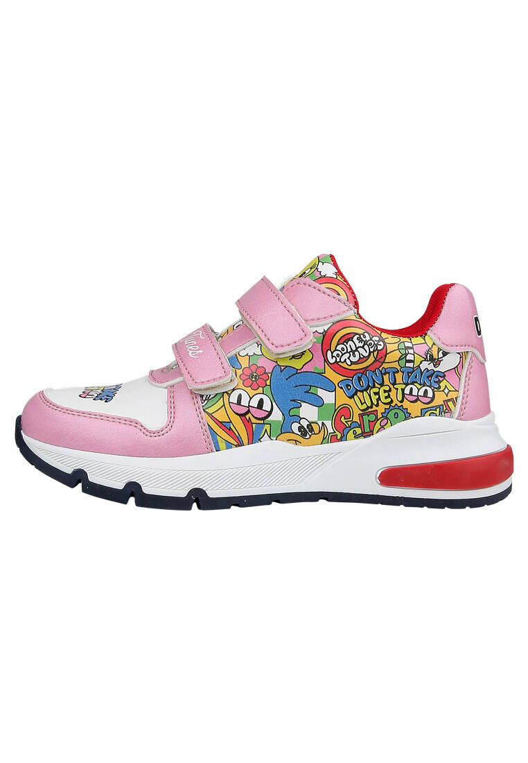 Unisex Çocuk Vegan Deri Cırt Cırtlı Pembe Sneakers - Warner Bros Seriously Looney Tunes Tasarım