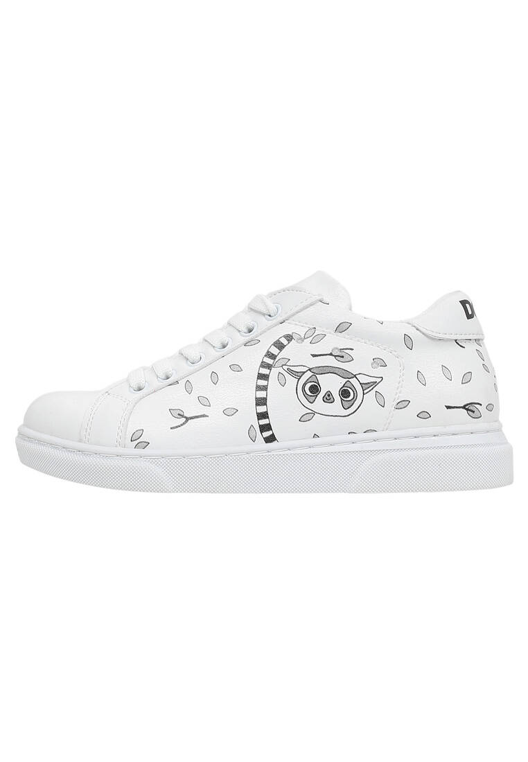 Çocuk Vegan Deri Beyaz Günlük Sneakers - Lemur Tasarım