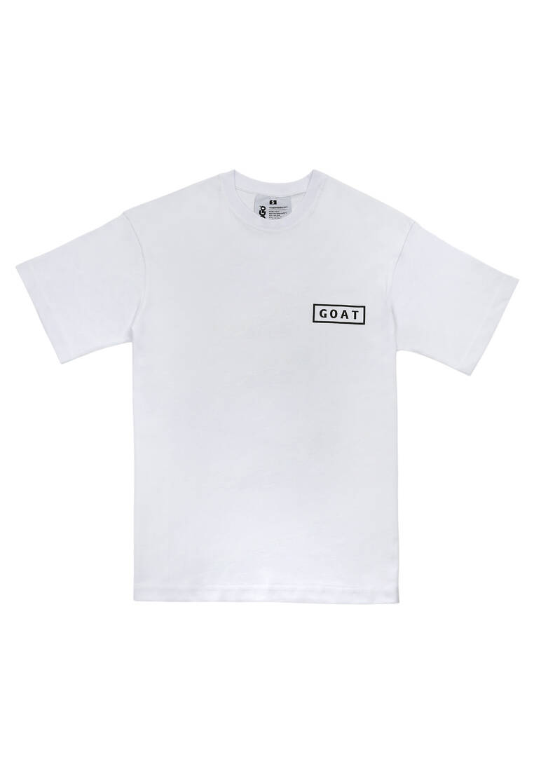 Erkek Vegan Beyaz T-Shirt - Goat Tasarım