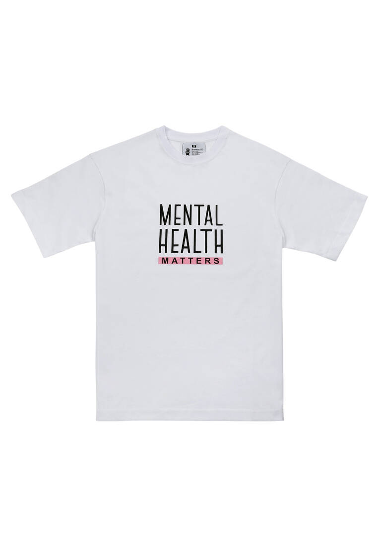 Erkek Vegan Beyaz T-Shirt - Mental Health Matters Tasarım