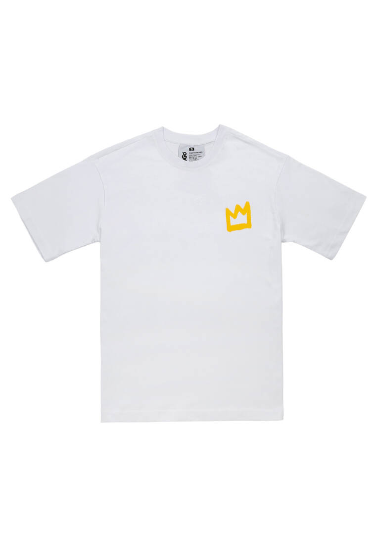 Erkek Vegan Beyaz T-Shirt - No More Drama Tasarım