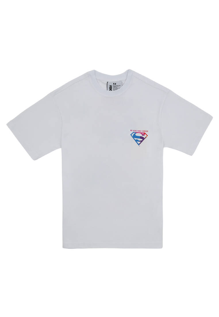 Erkek Vegan Beyaz T-Shirt - Warner Bros My Hero Since Forever Superman Tasarım