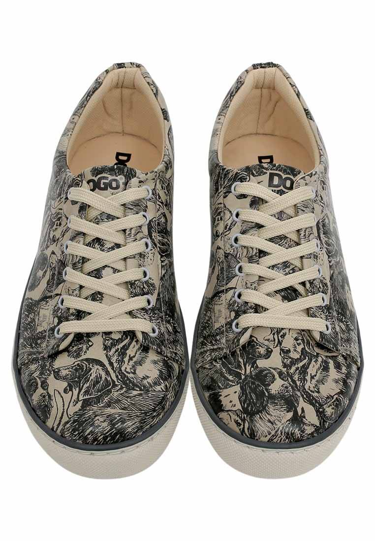 Erkek Vegan Deri Bej Günlük Sneakers - The Life Of Dogs Tasarım