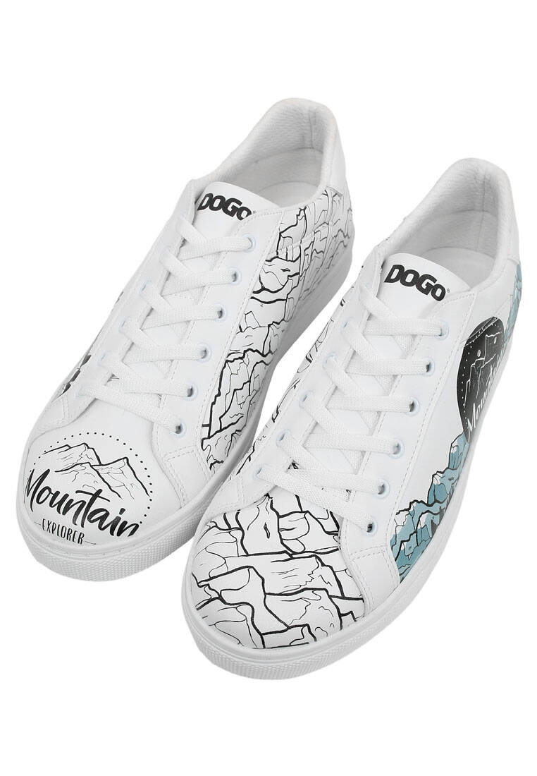 Erkek Vegan Deri Beyaz Günlük Sneakers - Mountain Explorer Tasarım