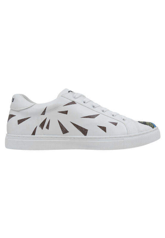 Erkek Vegan Deri Beyaz Sneakers - Knock Knock Tasarım - DOGO Store