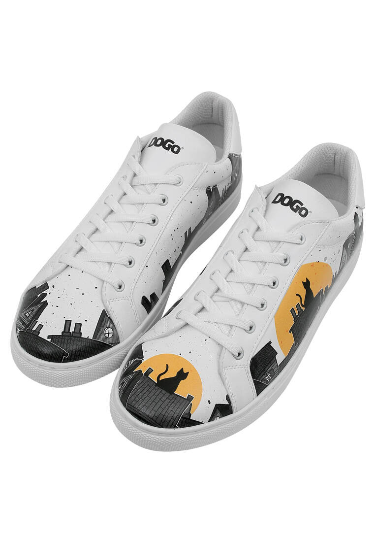 Erkek Vegan Deri Beyaz Sneakers - Night Lovers Tasarım