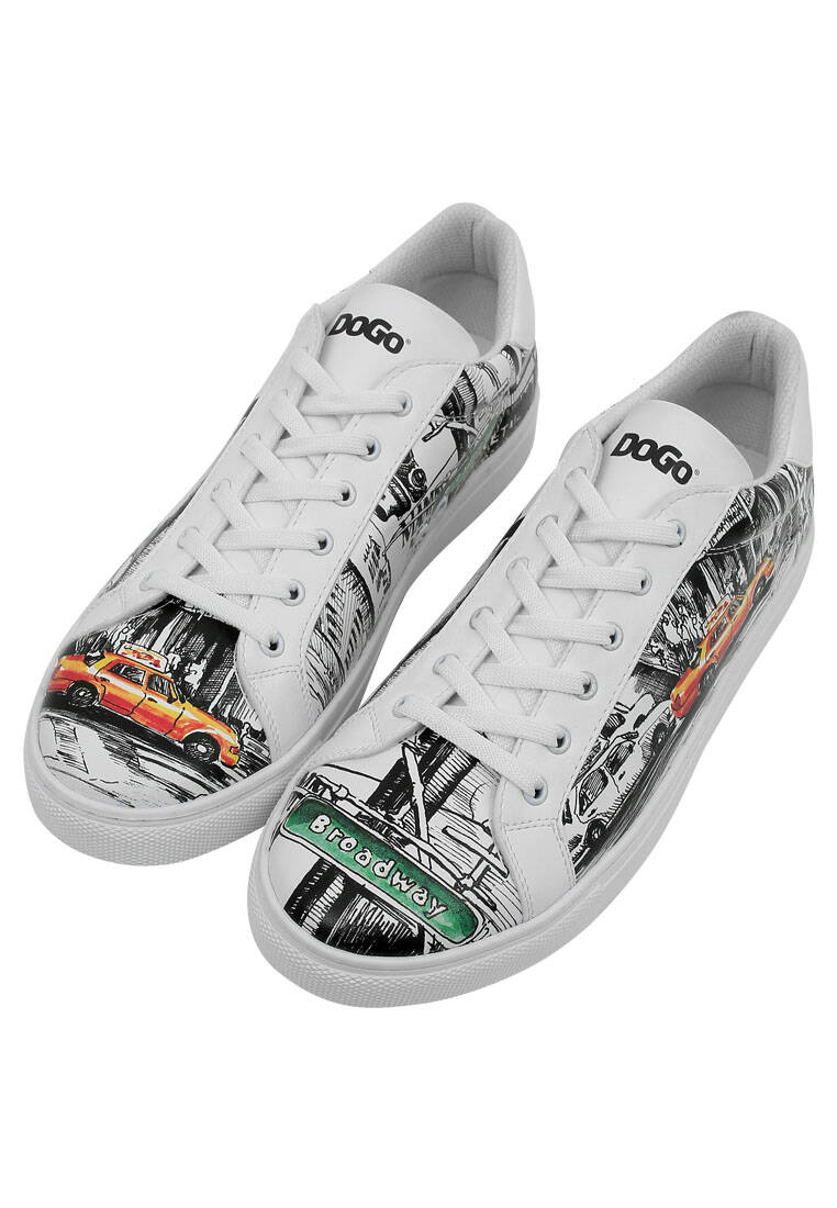Erkek Vegan Deri Beyaz Sneakers - Broadway Tasarım