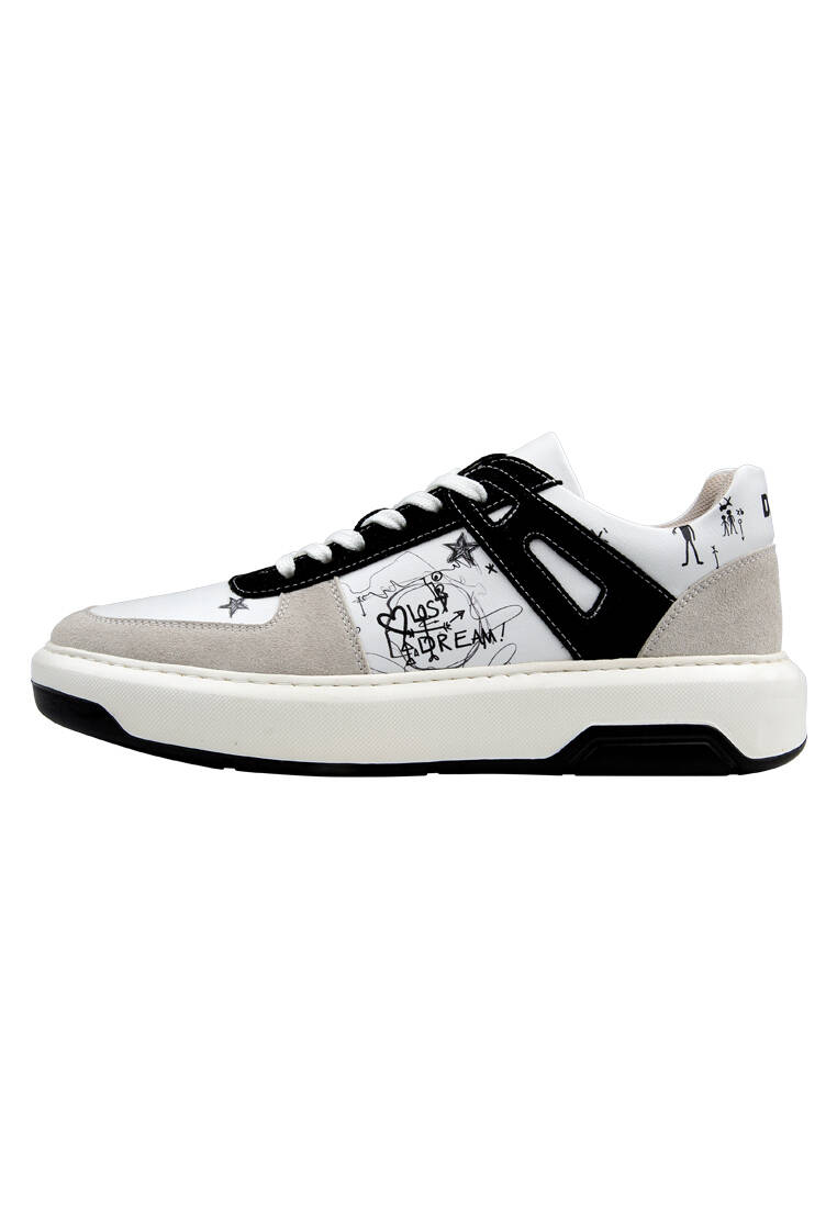 Erkek Vegan Deri Beyaz Sneakers - Lost Dream Tasarım