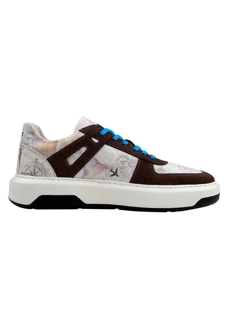 Erkek Vegan Deri Krem Sneakers - Ink and Pictures Tasarım