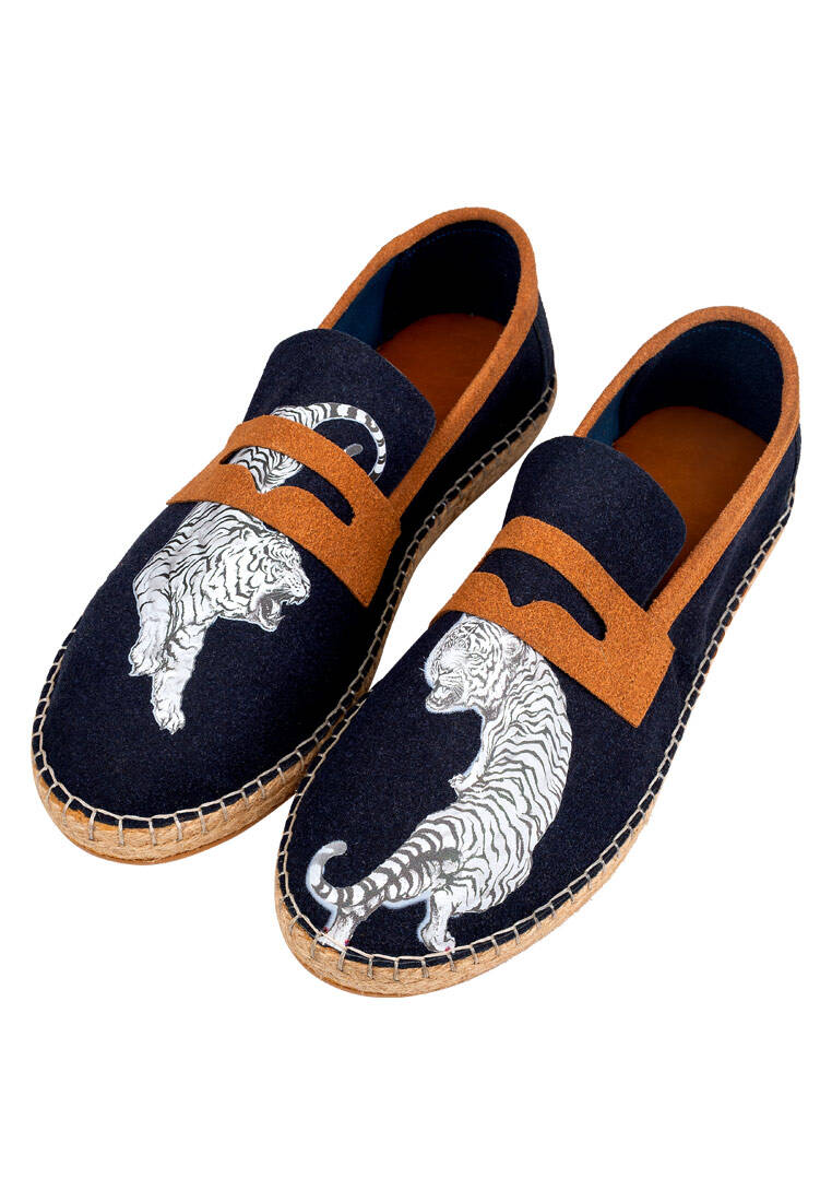 Erkek Vegan Lacivert Espadril - Uptown Tigers Navy Tasarım