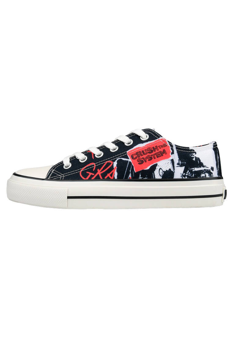 Erkek Vegan Siyah Sneakers - Crush the System Tasarım