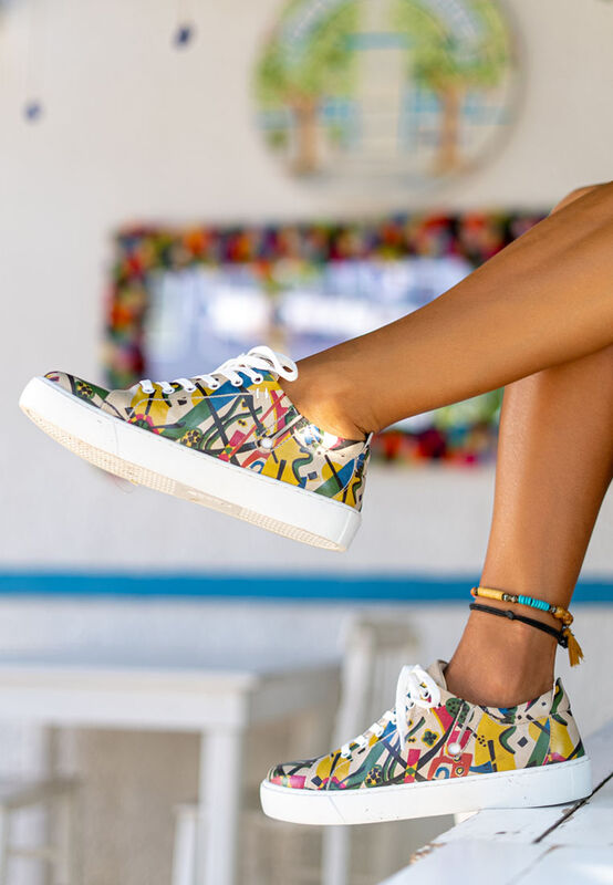 Dogo Baskets Femme Colorees Femme Cuir Vegan Multicolore Baskets