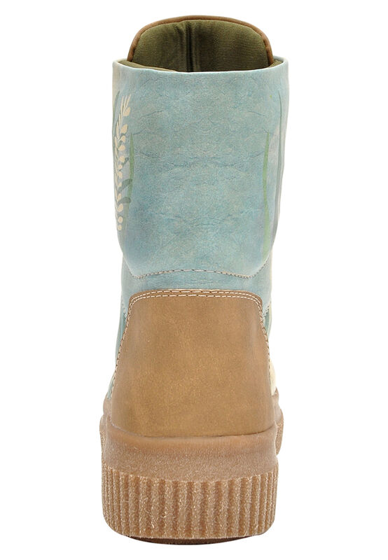 Femme Cuir Vegan Turquoise Bottes Longues Hey Dude Motif DOGO