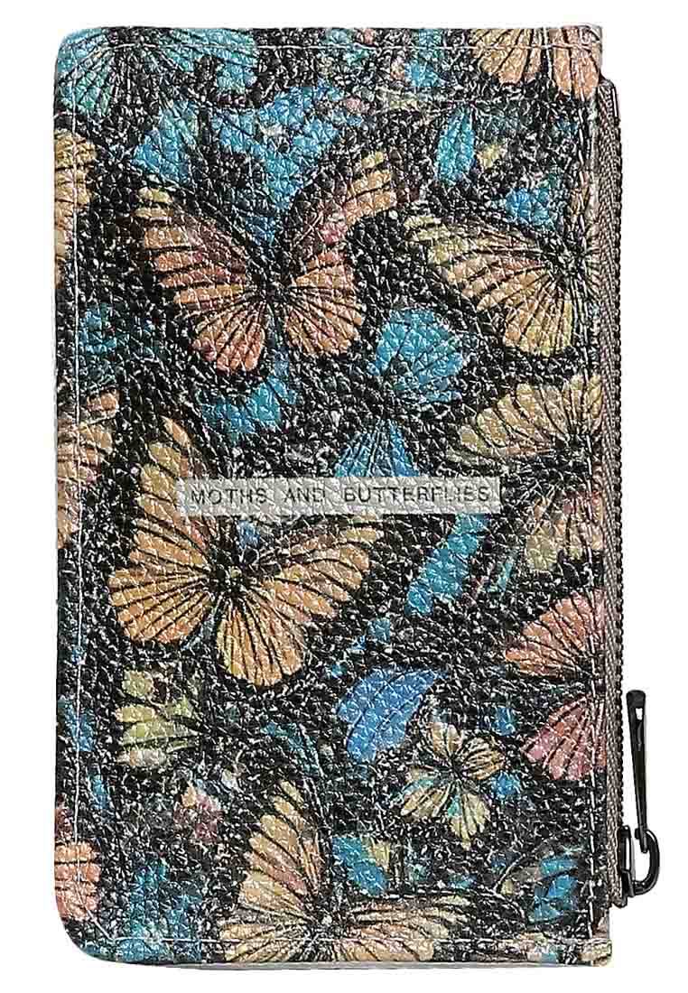 Kadın Beyaz Cüzdan - Moths and Butterflies Tasarım