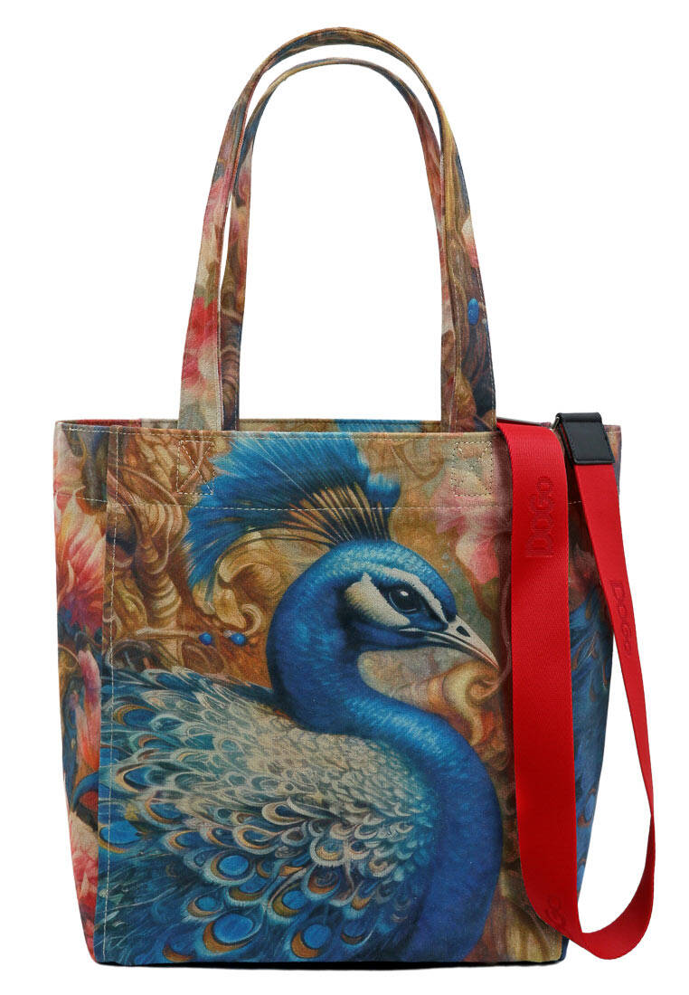 Kadın Vegan Çok Renkli Large Tote Bag - Fantastic Creature Tasarım
