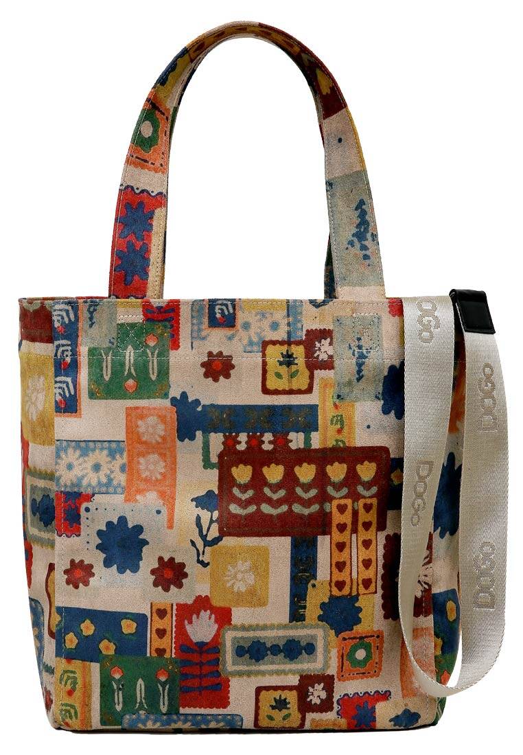 Kadın Vegan Çok Renkli Large Tote Bag - Anatolian Patterns Tasarım
