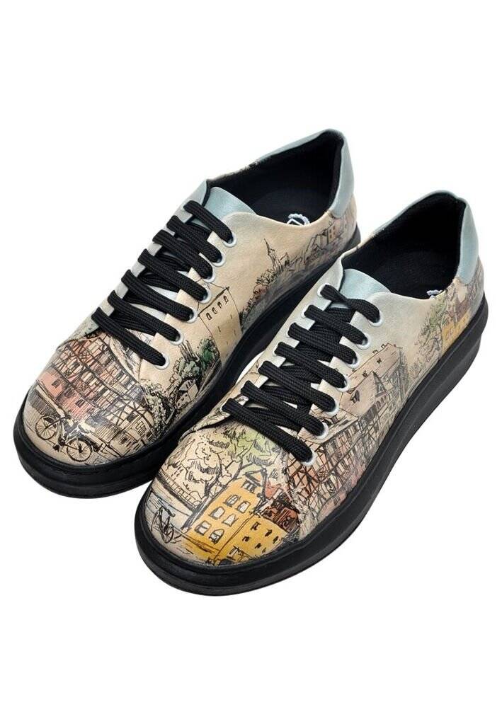 Kadın Vegan Deri Bej Sneakers - Take a Walk Tasarım
