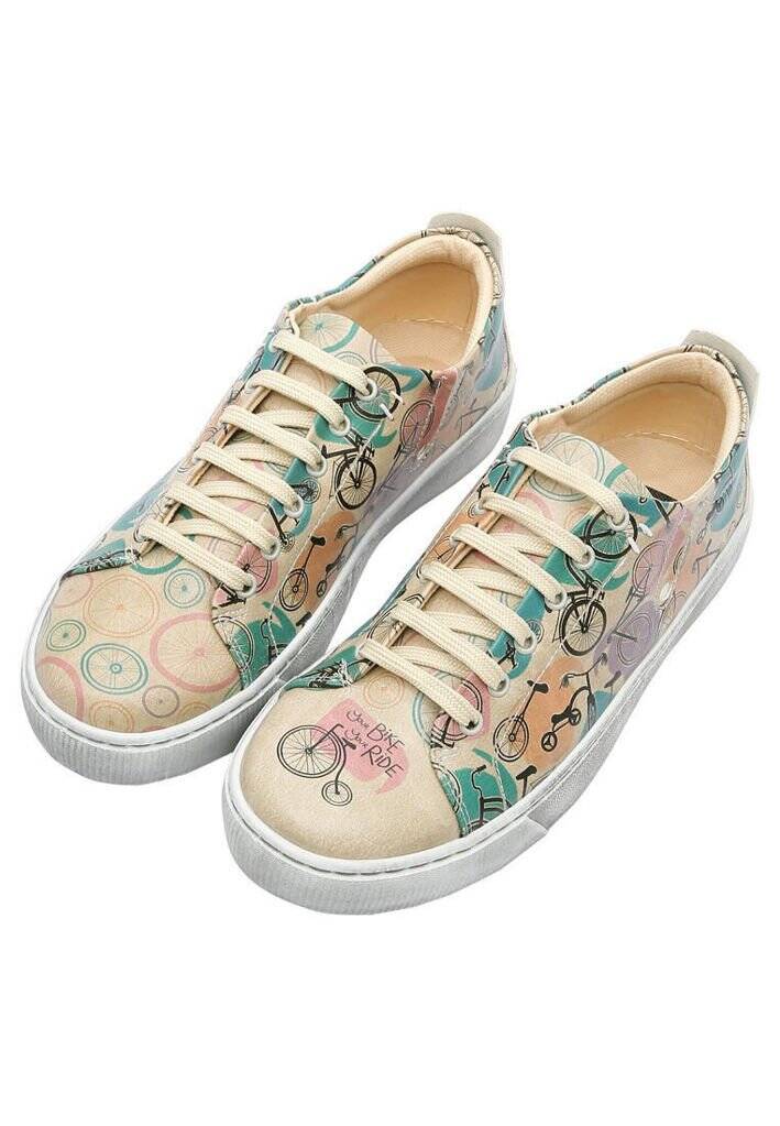 Kadın Vegan Deri Bej Sneakers - Your Ride Your Bike Tasarım