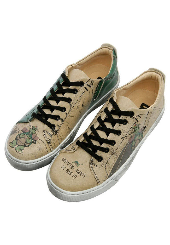 Kadın Vegan Deri Bej Sneakers - Adventure Awaits Go Find It Tasarım