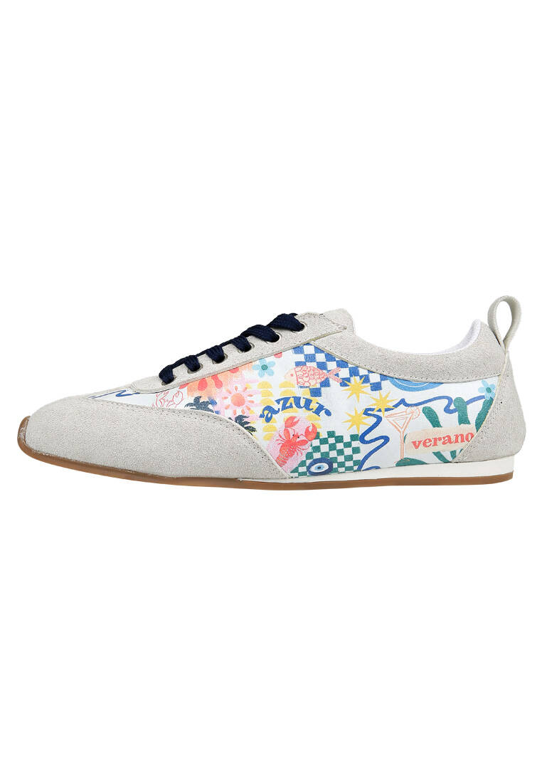 Kadın Vegan Deri Bej Sneakers - Azur Tasarım