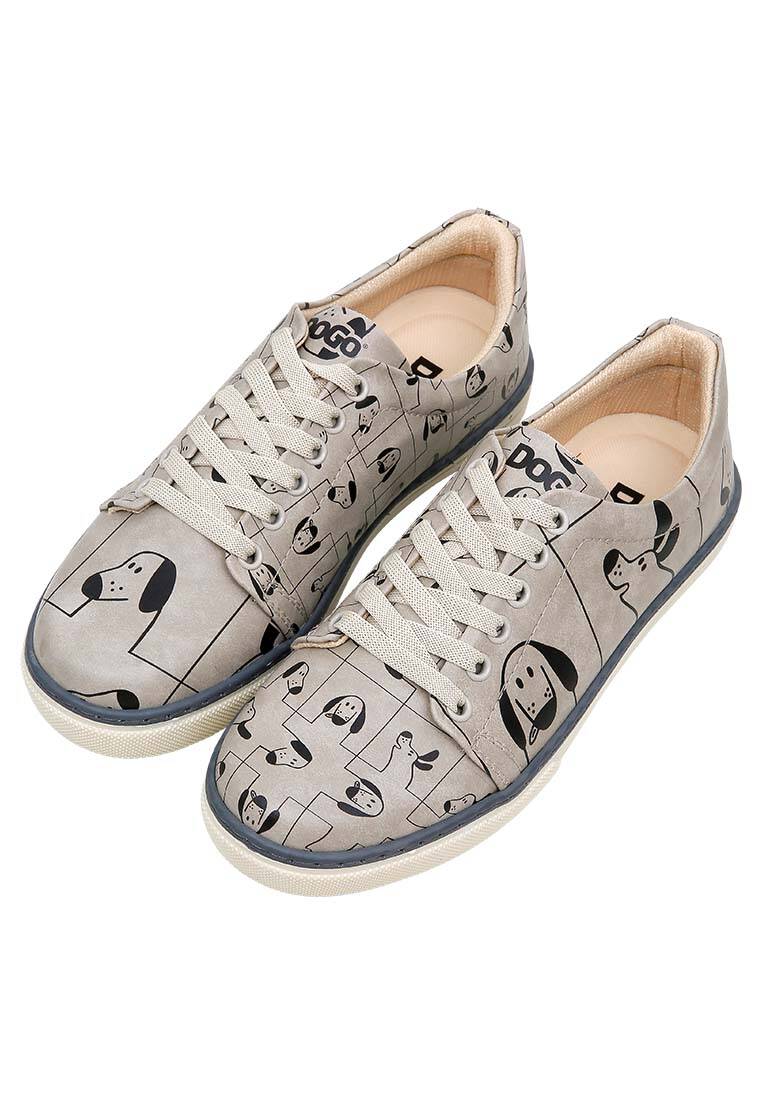 Kadın Vegan Deri Bej Sneakers - I Woof You Tasarım