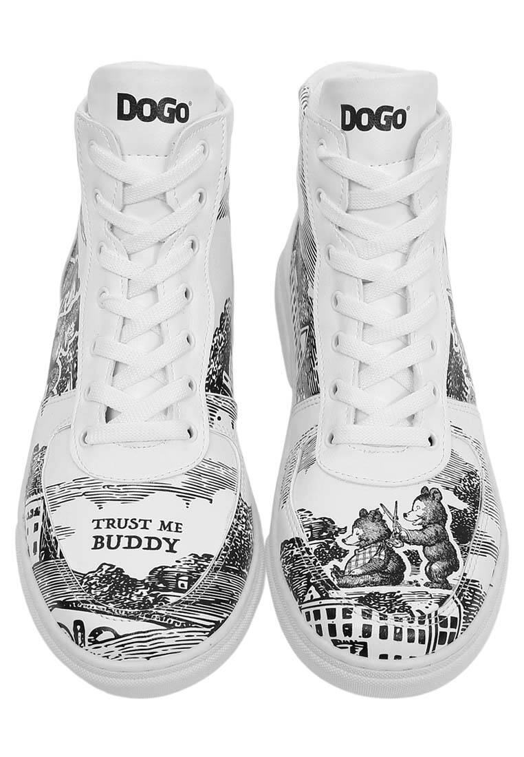Kadın Vegan Deri Beyaz High Sneakers - Trust Me Buddy Tasarım