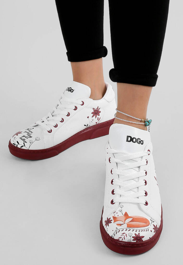Kadın Vegan Deri Beyaz Sneakers - Spirit Animal Tasarım