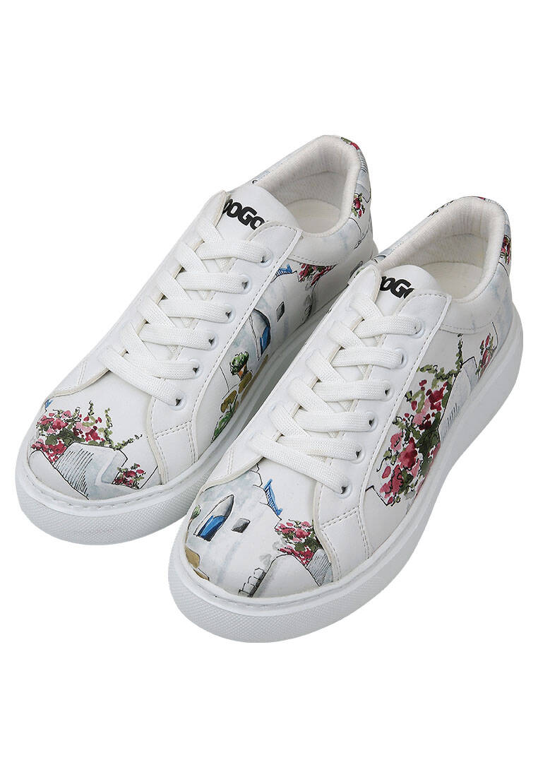 Kadın Vegan Deri Beyaz Sneakers - Paperflower Tasarım