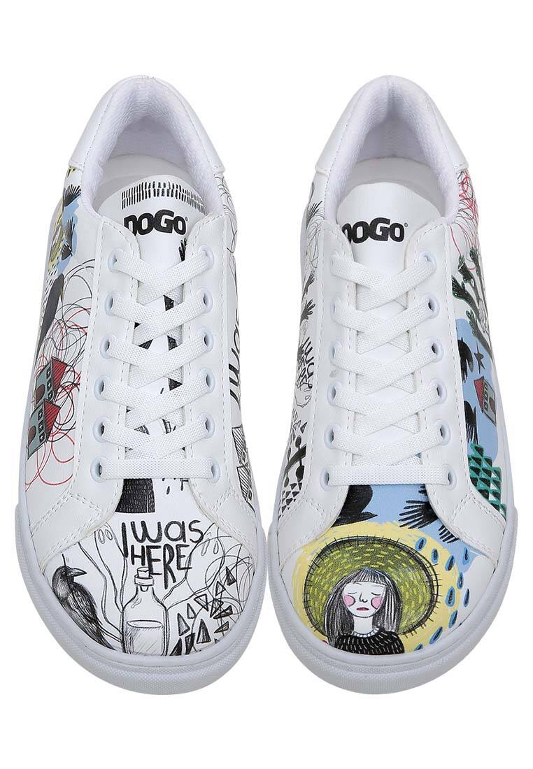 Kadın Vegan Deri Beyaz Sneakers - I was here Tasarım