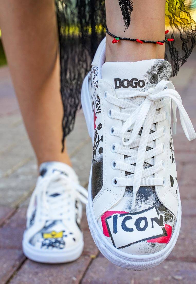 Kadın Vegan Deri Beyaz Sneakers - Icon Tasarım