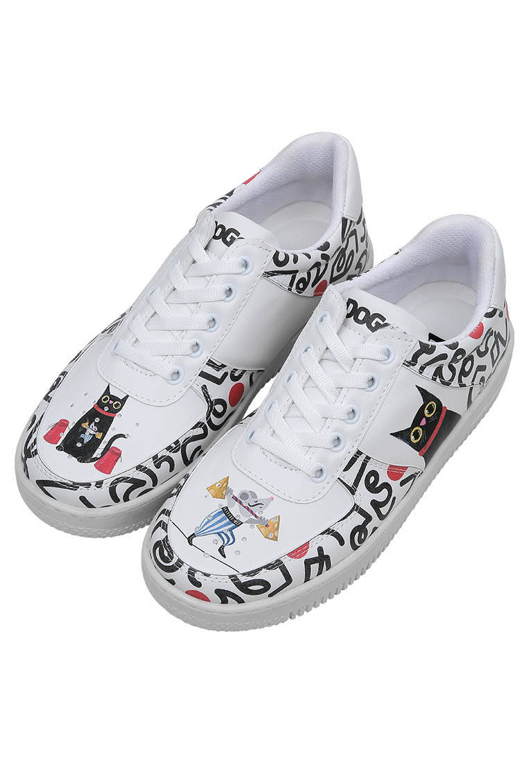 Kadın Vegan Deri Beyaz Sneakers - Cat and Mouse Tasarım