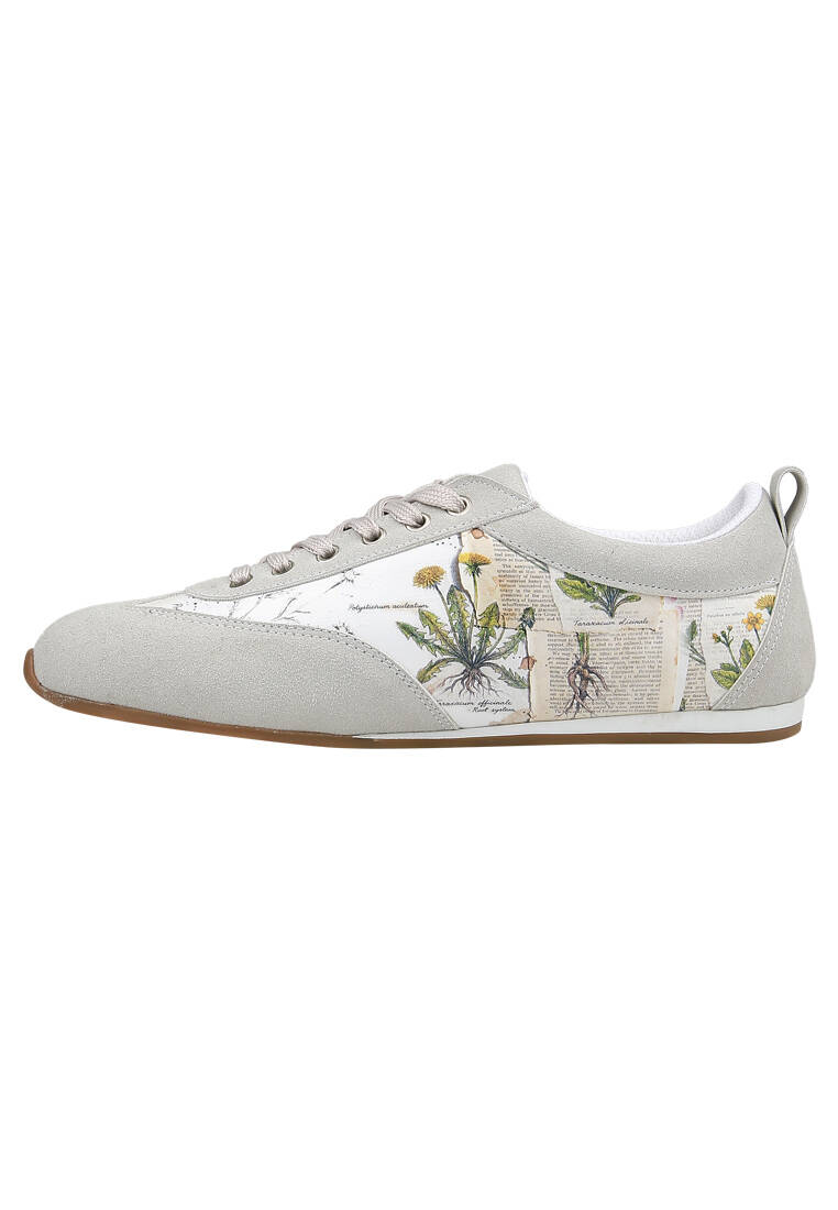 Kadın Vegan Deri Beyaz Sneakers - Botanical Notes Tasarım