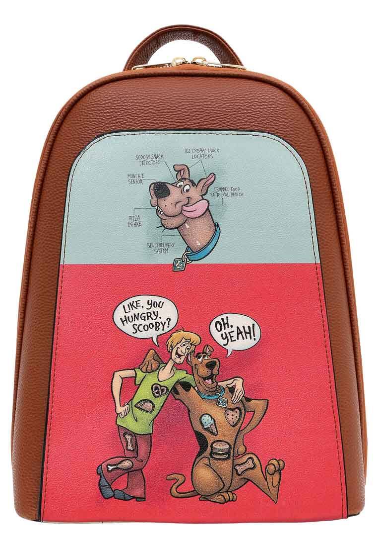 Kadın Vegan Deri Çok Renkli Sırt Çantası - Warner Bros Hungry Doo Scooby Doo Tasarım
