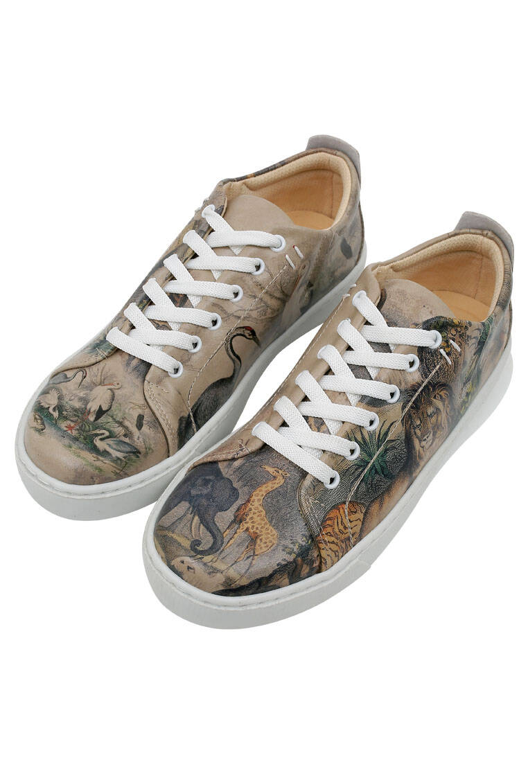 Kadın Vegan Deri Çok Renkli Sneakers - Jungle Serenity Tasarım