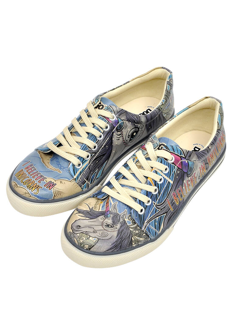 Kadın Vegan Deri Çok Renkli Sneakers - I Believe In Unicorns Tasarım