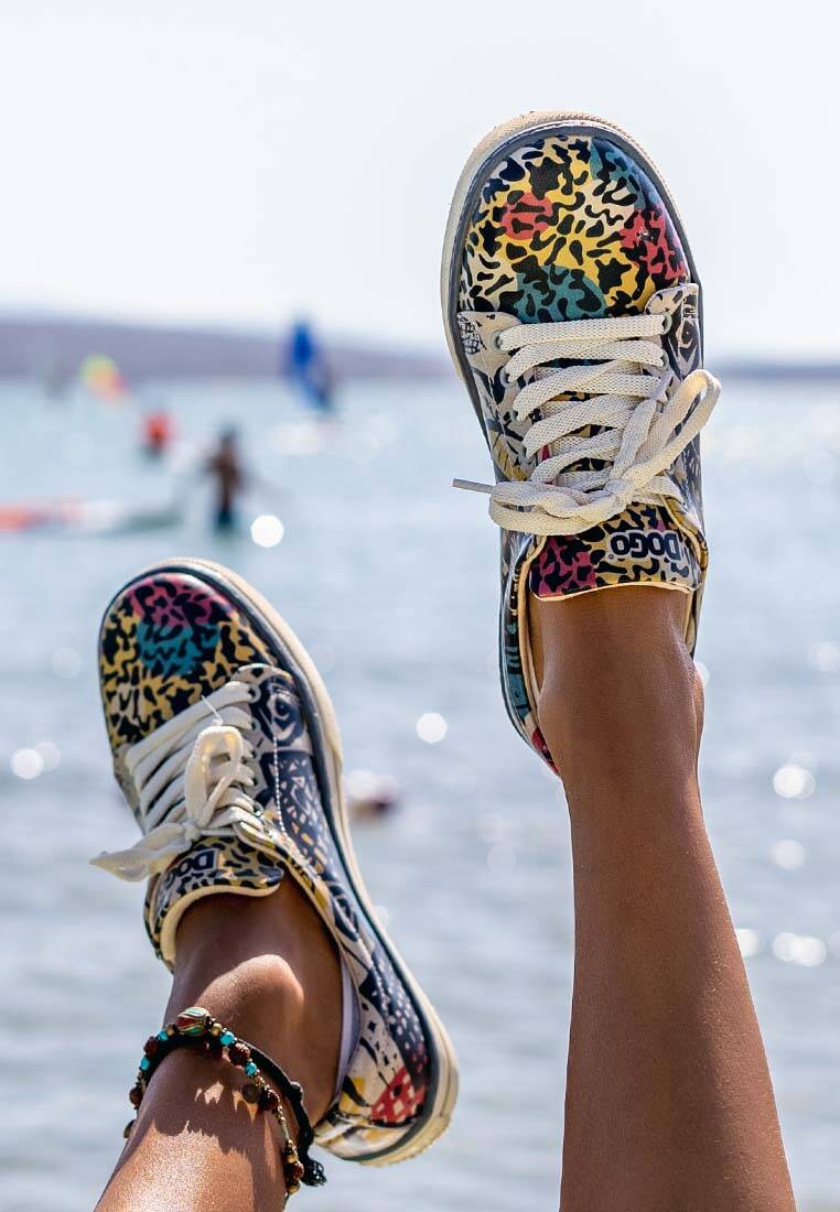 Kadın Vegan Deri Çok Renkli Sneakers - Eternal Swirl Tasarım