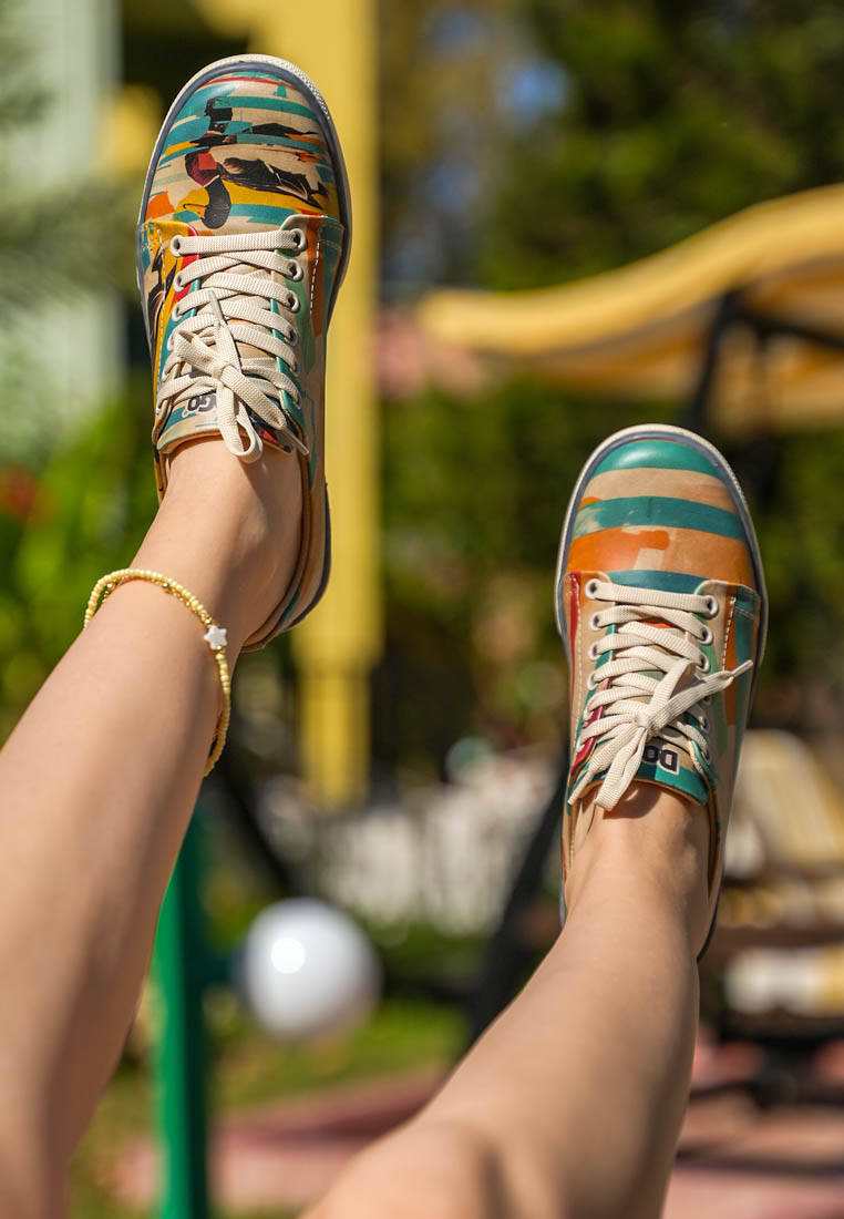 Kadın Vegan Deri Çok Renkli Sneakers - Goose Bumps Tasarım
