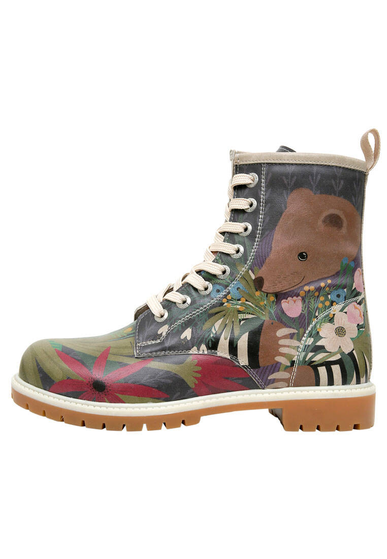 Kadın Vegan Deri Çok Renkli Uzun Bot - Bear and Flowers Tasarım
