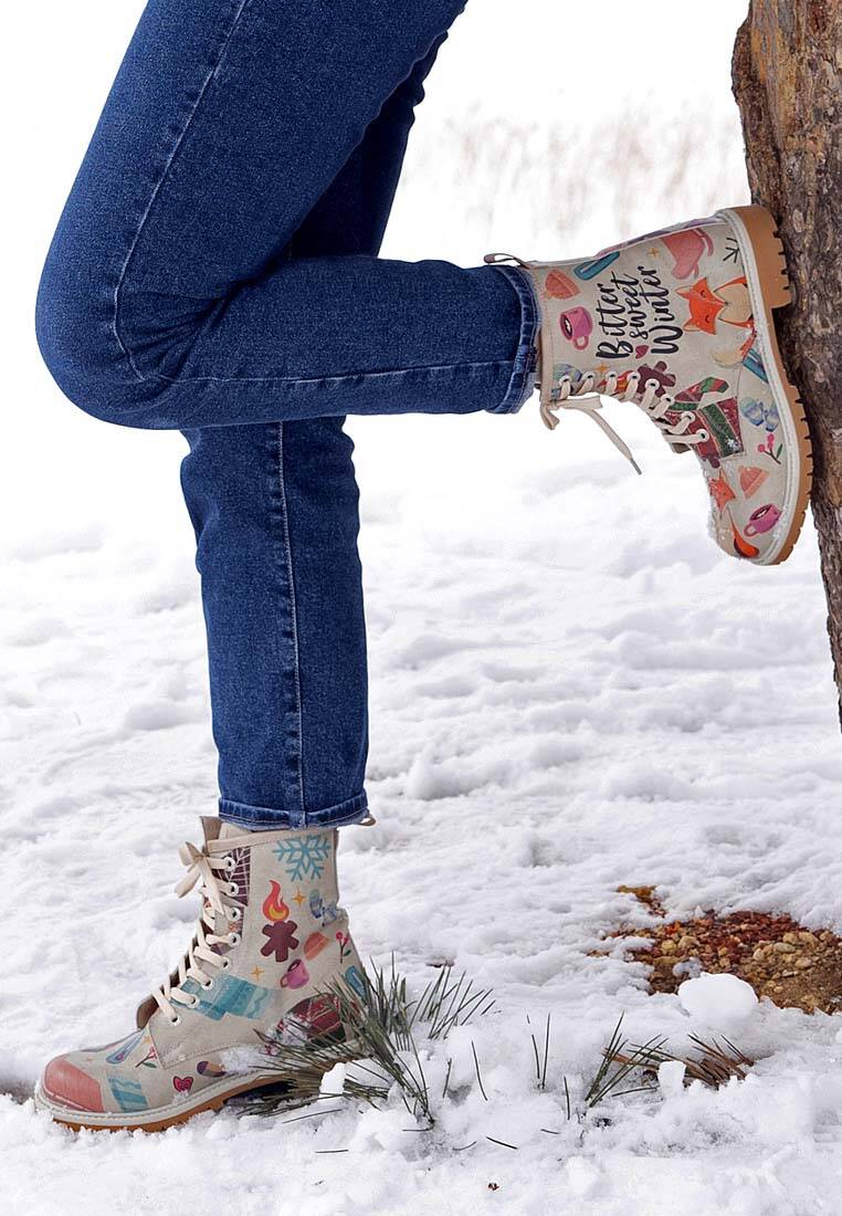 Kadın Vegan Deri Gri Uzun Bot - Bitter Sweet Winter Tasarım