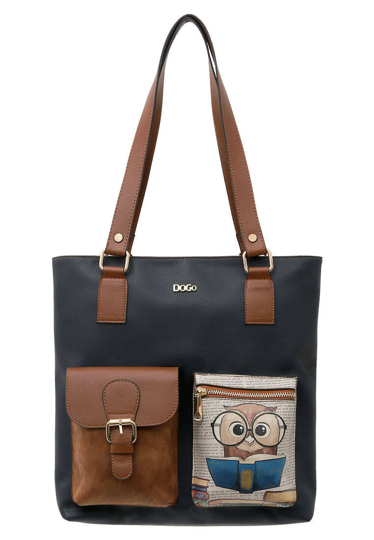 Kadın Vegan Deri Lacivert Omuz Çantası - The Wise Owl Tasarım