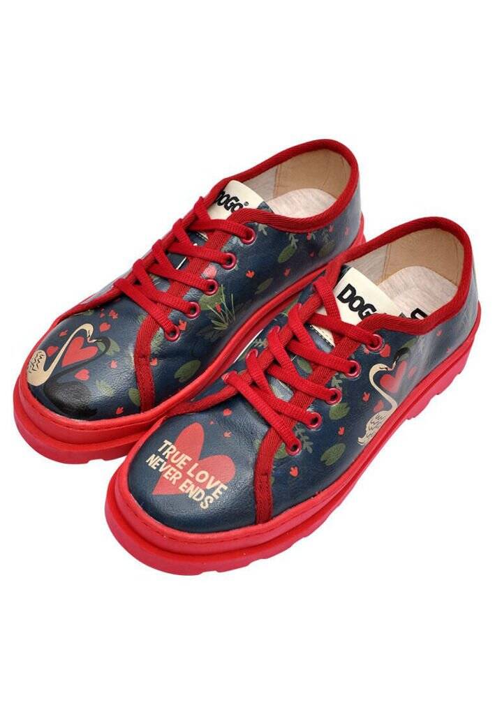 Kadın Vegan Deri Lacivert Sneakers - True Love Tasarım