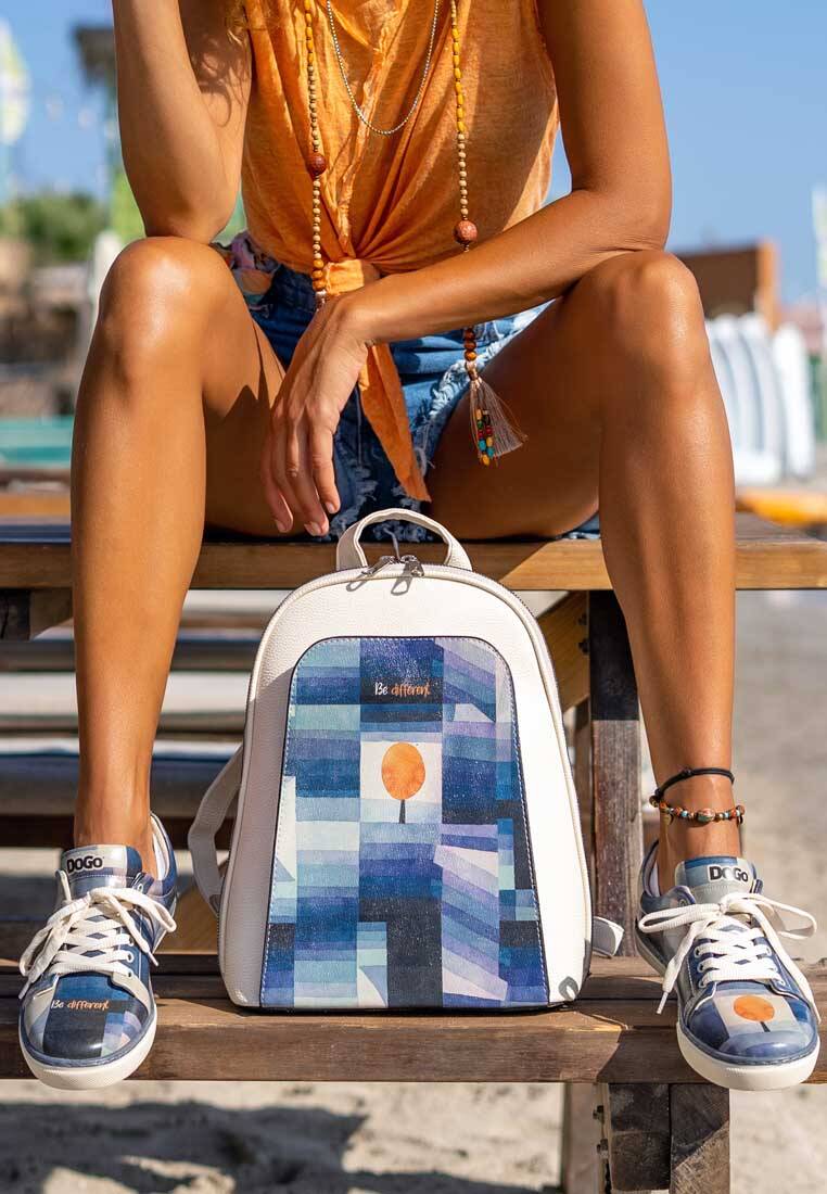 Kadın Vegan Deri Lacivert Sneakers - Be Different Tasarım