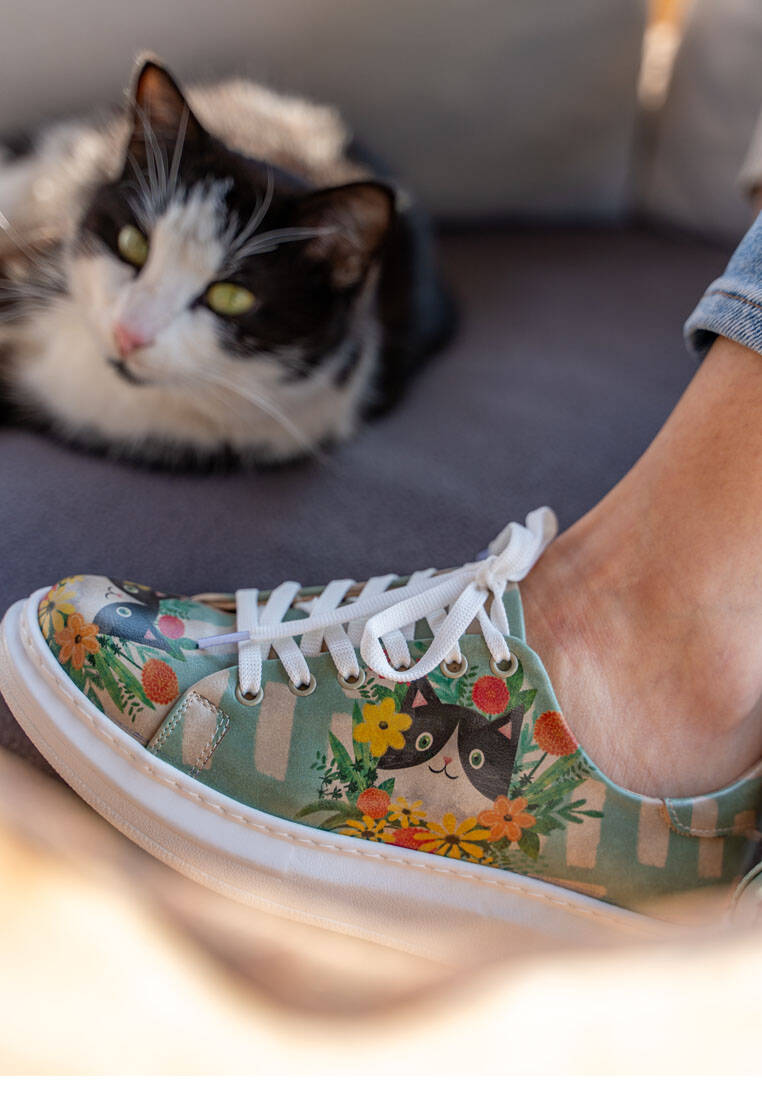 Kadın Vegan Deri Mavi Günlük Sneakers - Sweet Escape Tasarım
