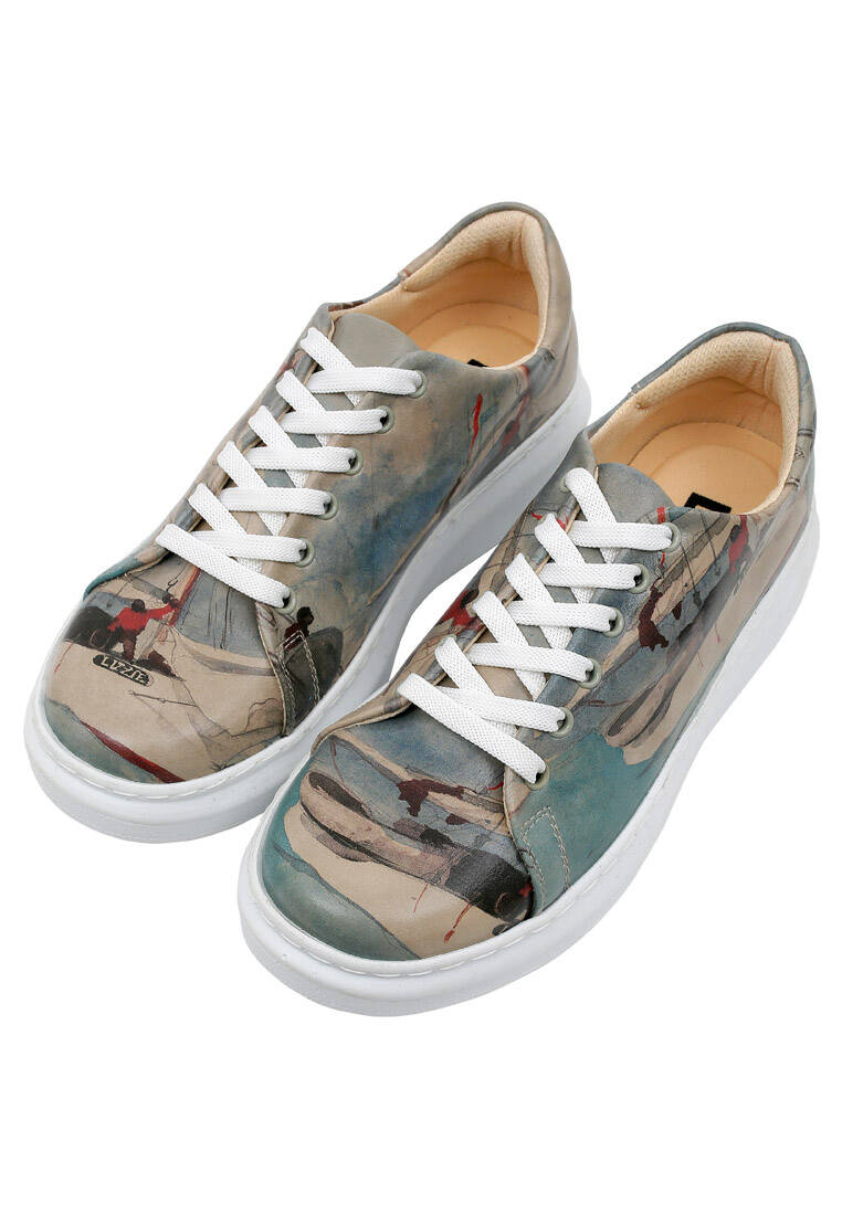 Kadın Vegan Deri Mavi Sneakers - Hey Sailor Tasarım
