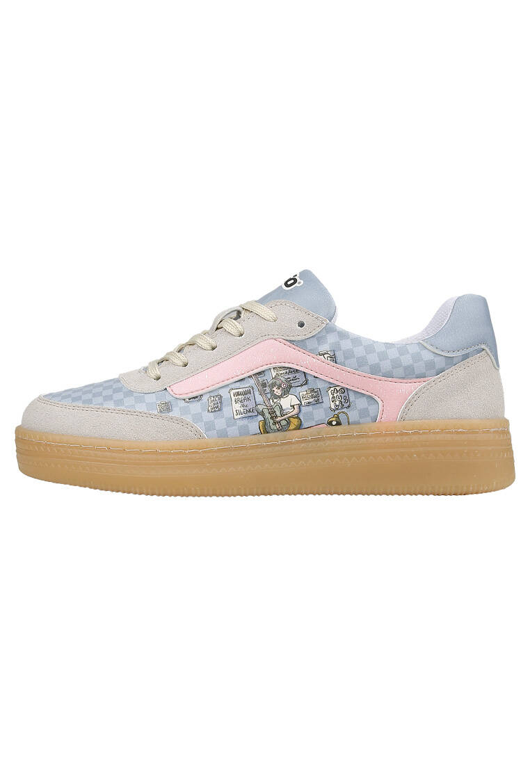 Kadın Vegan Deri Mavi Sneakers - Break the Silence Tasarım