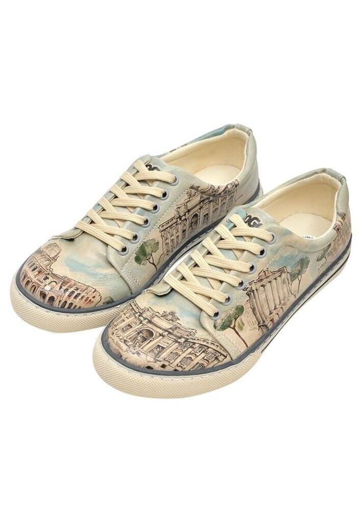 Kadın Vegan Deri Mavi Sneakers - All Roads Lead to Rome Tasarım